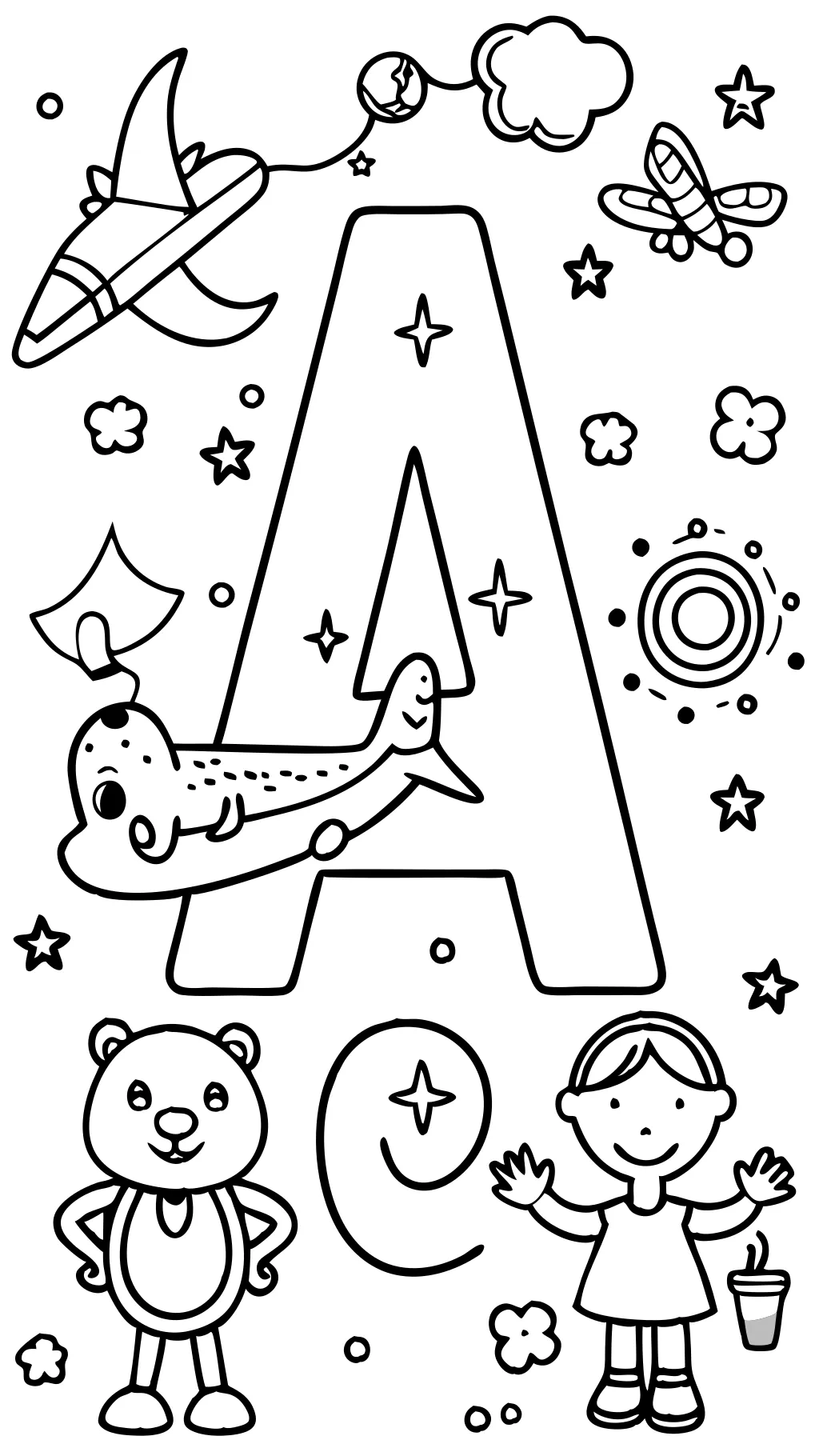 a is for coloring page